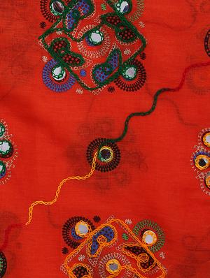 orange cotton chanderi dupatta - 12586094 - Standard Image - 3