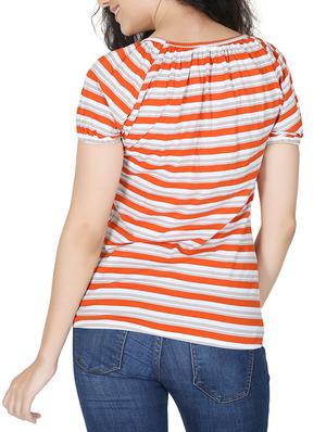 smock detail striped top - 12586802 - Standard Image - 3