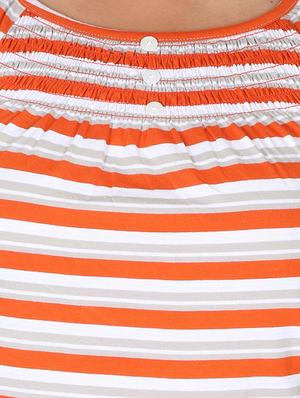 smock detail striped top - 12586802 - Standard Image - 4