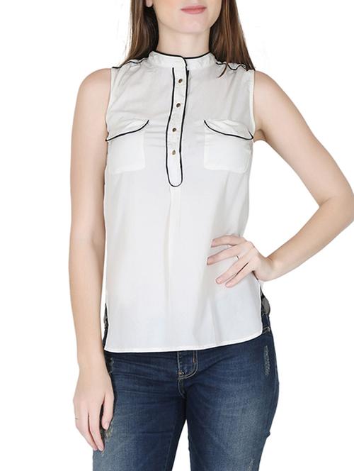 contrast piping pocket patch top - 12586809 - Standard Image - 1