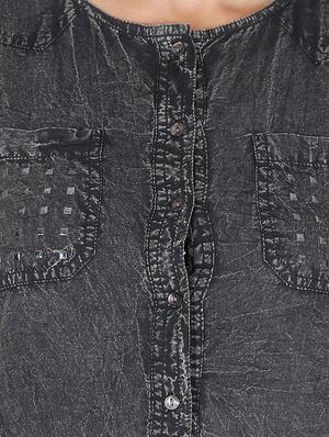 solid grey cotton shirt - 12586814 - Standard Image - 4