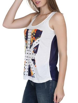 white viscose tank top - 12586819 - Standard Image - 2