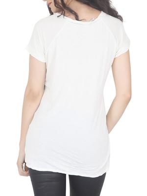 white printed viscose top - 12586943 - Standard Image - 3