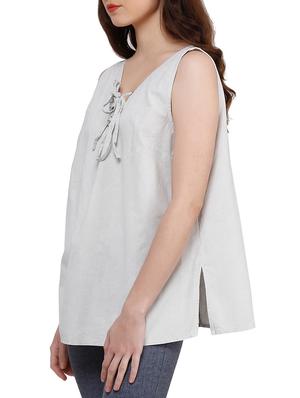 criss cross lace up detail top - 12588389 - Standard Image - 2