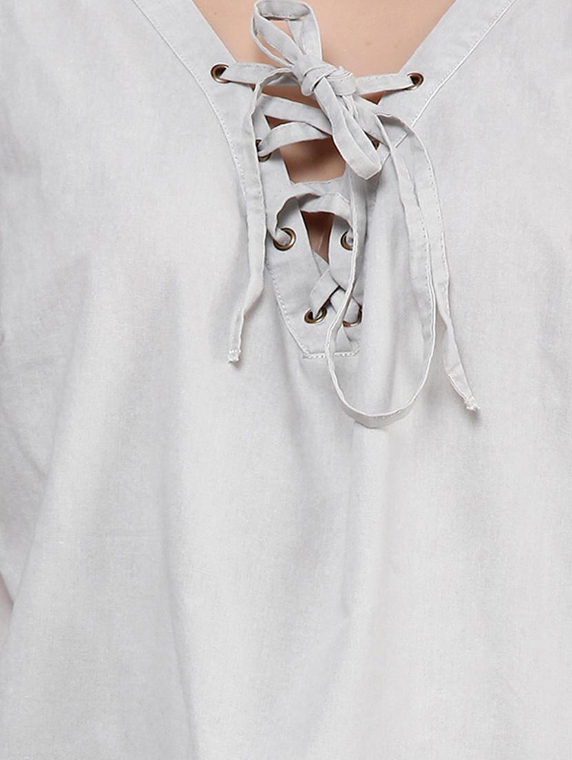 criss cross lace up detail top - 12588389 - Zoom Image - 4