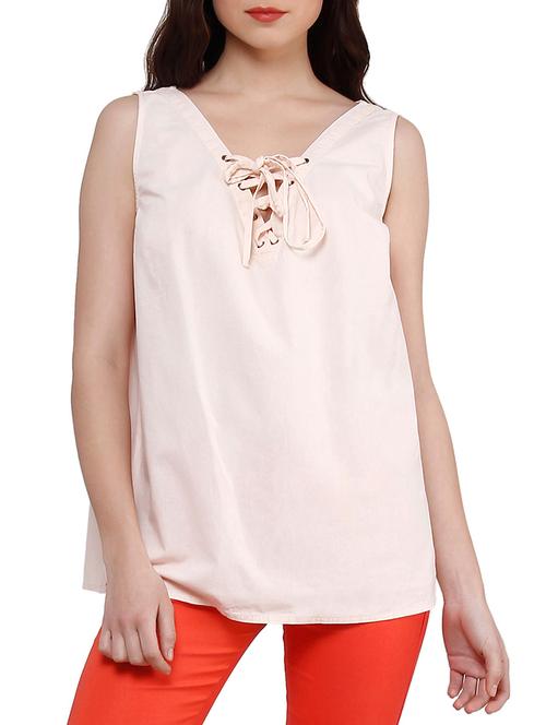 criss cross lace up detail top - 12588390 - Standard Image - 1