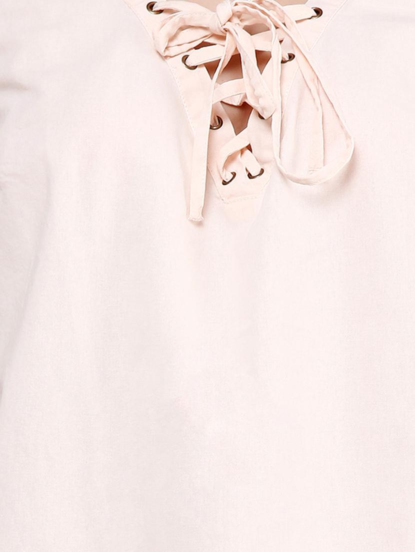 criss cross lace up detail top - 12588390 - Zoom Image - 4