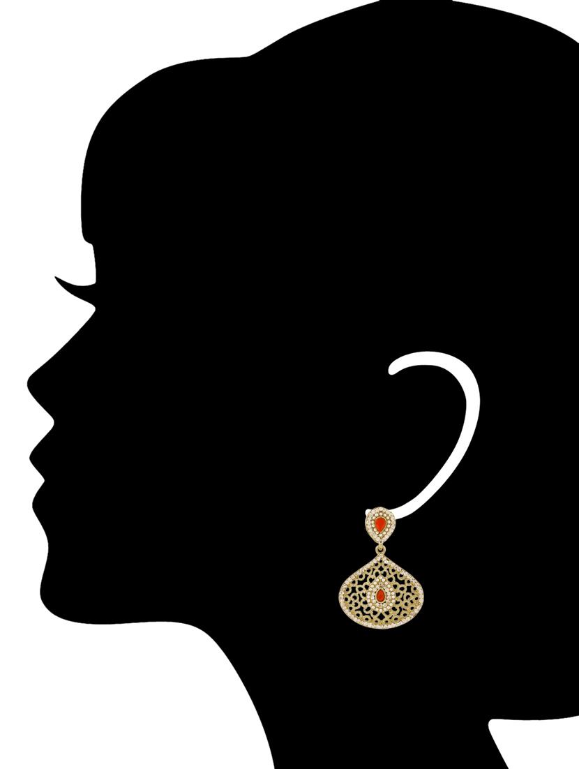 red copper drop earrings - 12588401 - Zoom Image - 3
