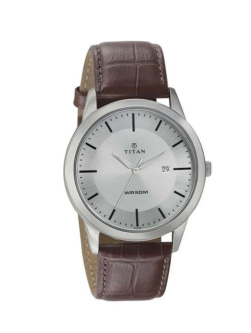 titan silver dial men's analog watch - 1584sl03 - 12588429 - Standard Image - 1