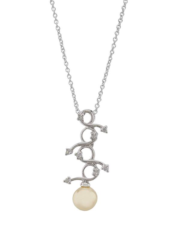 white satin less steel pendant - 12588498 - Zoom Image - 1