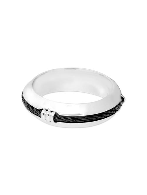 black satin less steel ring - 12588591 - Standard Image - 1