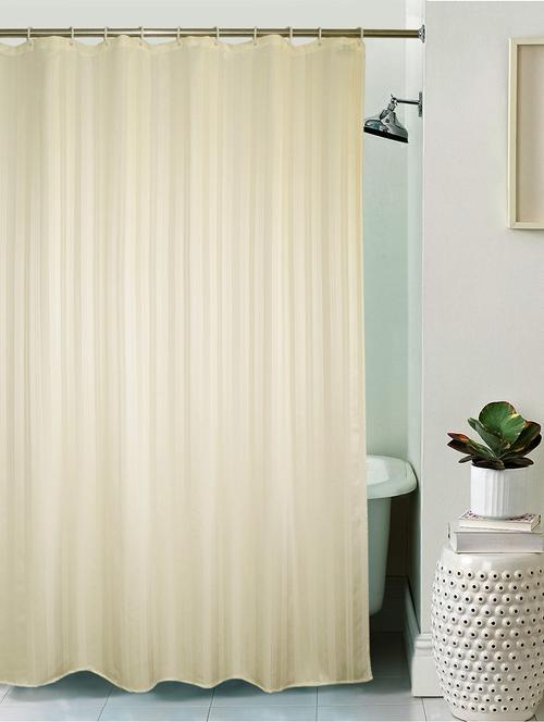 lushomes unidyed cream polyester shower curtain with 12 plastic eyelets - 12589455 - Standard Image - 1