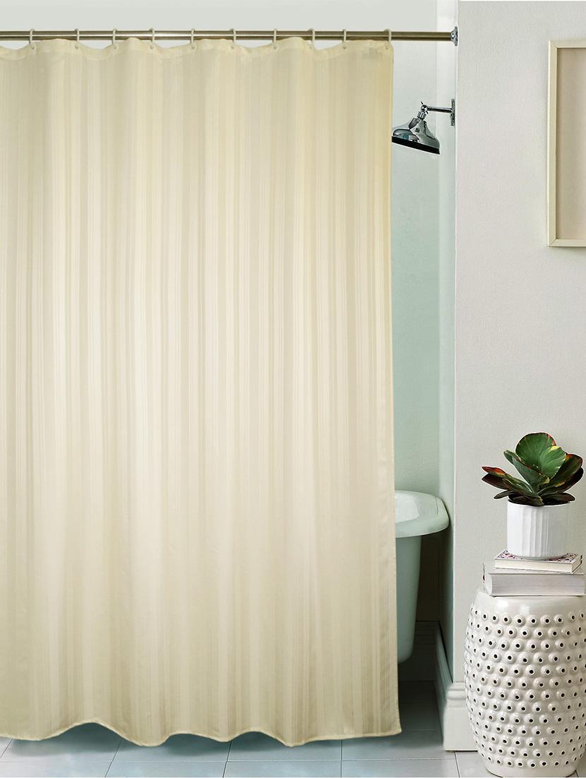 lushomes unidyed cream polyester shower curtain with 12 plastic eyelets - 12589455 - Zoom Image - 1