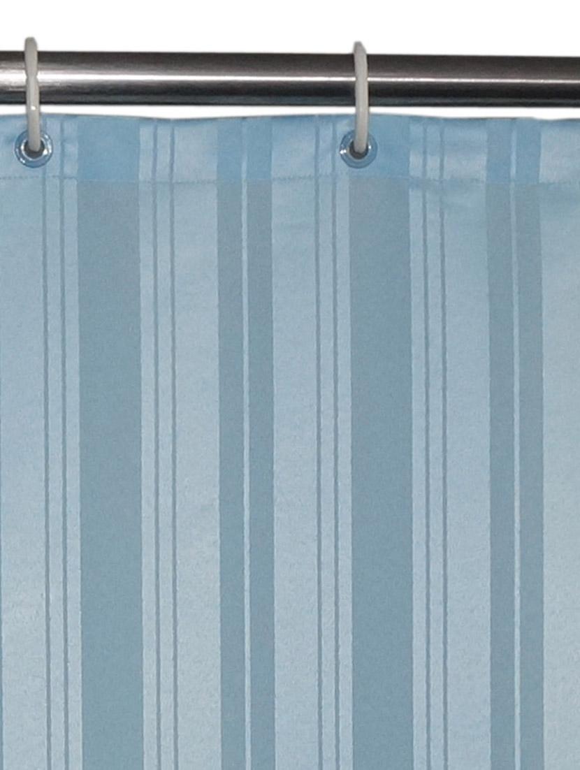 lushomes unidyed light blue polyester shower curtain with 12 plastic eyelets - 12589457 - Zoom Image - 2