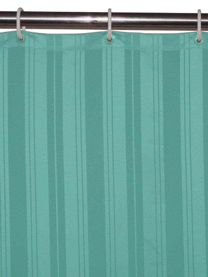 lushomes unidyed green polyester shower curtain with 12 plastic eyelets - 12589459 - Zoom Image - 2