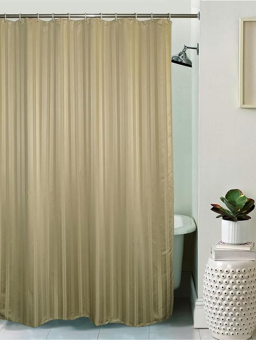 lushomes unidyed beige polyester shower curtain with 12 plastic eyelets - 12589463 - Standard Image - 1