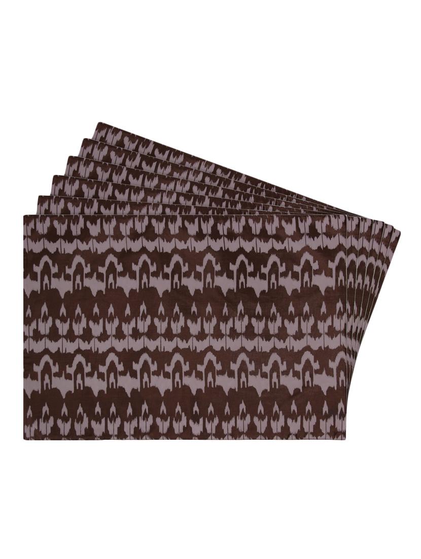 brown printed reversible placemats for dining table - unique designs both sides - set of 6 - 12590066 - Zoom Image - 1