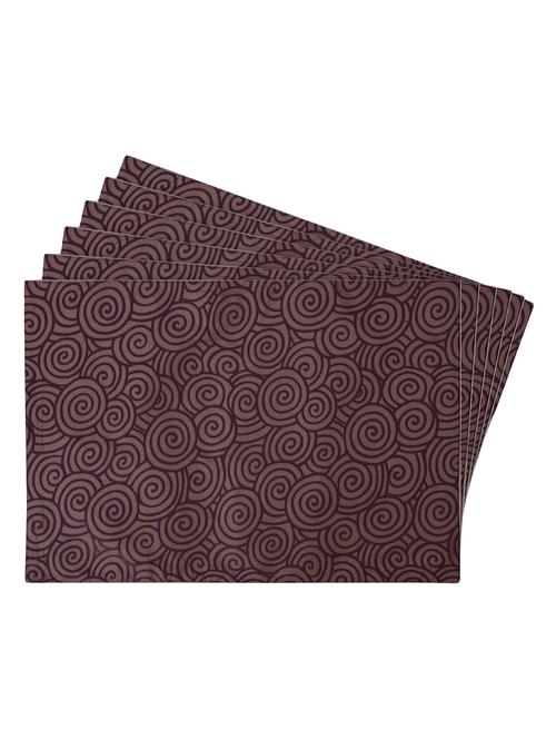 beige printed reversible placemats for dining table - unique designs both sides - set of 6 - 12590069 - Standard Image - 1
