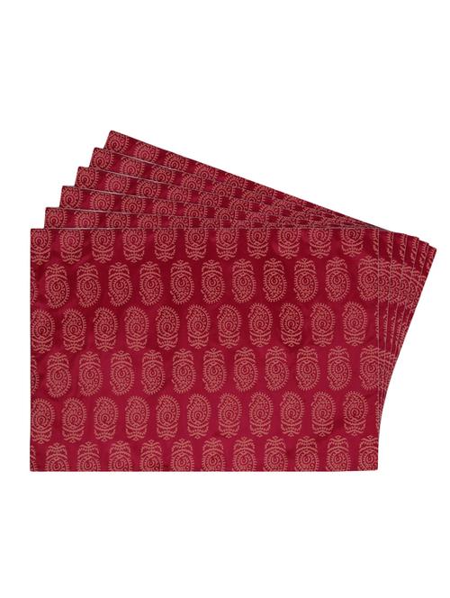 pink printed reversible placemats for dining table - unique designs both sides - set of 6 - 12590071 - Standard Image - 1