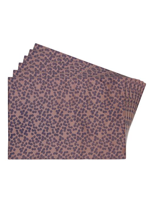 beige printed reversible placemats for dining table - unique designs both sides - set of 6 - 12590075 - Standard Image - 1