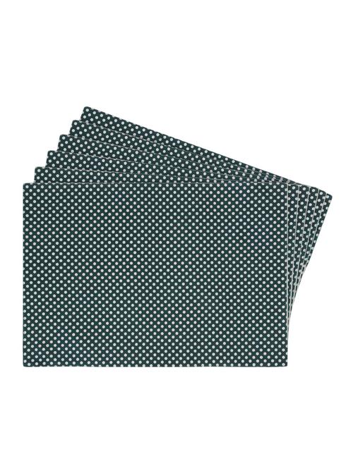 green printed reversible placemats for dining table - unique designs both sides - set of 6 - 12590079 - Standard Image - 1