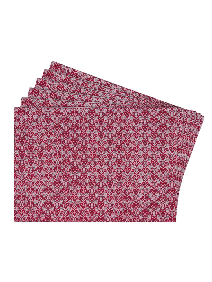 pink printed reversible placemats for dining table - unique designs both sides - set of 6 - 12590088 - Zoom Image - 1