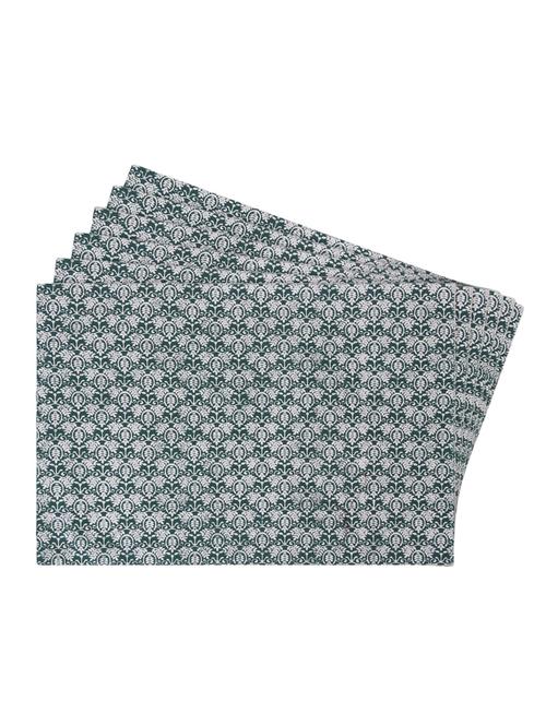 green printed reversible placemats for dining table - unique designs both sides - set of 6 - 12590089 - Standard Image - 1