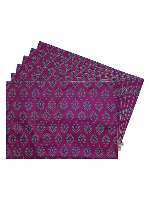 pink printed reversible placemats for dining table - unique designs both sides - set of 6 - 12590102 - Standard Image - 1