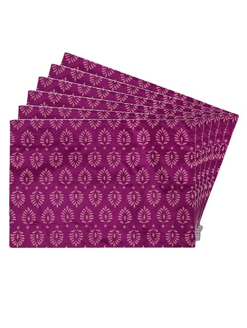 pink printed reversible placemats for dining table - unique designs both sides - set of 6 - 12590104 - Standard Image - 1