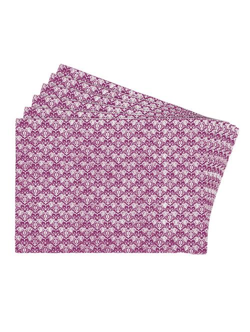 pink printed reversible placemats for dining table - unique designs both sides - set of 6 - 12590105 - Standard Image - 1