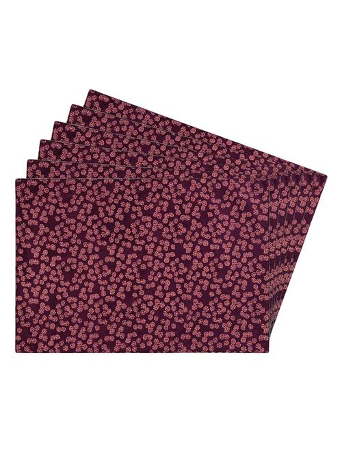 purple printed reversible placemats for dining table - unique designs both sides - set of 6 - 12590106 - Standard Image - 1