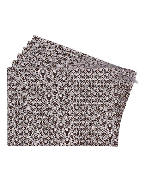 brown printed reversible placemats for dining table - unique designs both sides - set of 6 - 12590111 - Standard Image - 1