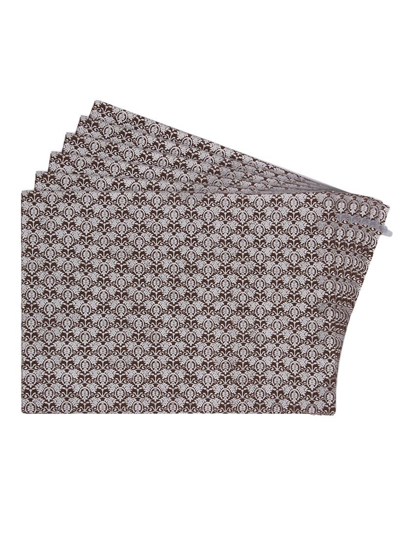 brown printed reversible placemats for dining table - unique designs both sides - set of 6 - 12590111 - Zoom Image - 1