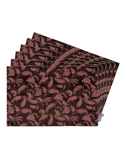 brown printed reversible placemats for dining table - unique designs both sides - set of 6 - 12590114 - Standard Image - 1