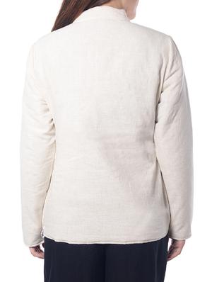 white khadi ethnic jacket - 12591608 - Standard Image - 3