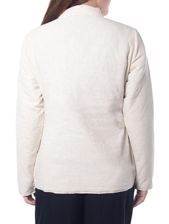 white khadi ethnic jacket - 12591608 - Zoom Image - 3