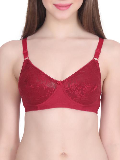 dark red cotton bra - 12592048 - Standard Image - 1