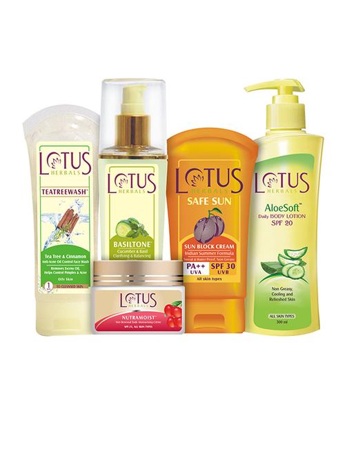 lotus herbals oily skin regime kit pack of 5 - 12592433 - Very Small Image - 1