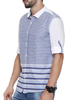 blue striped cotton casual shirt - 12594053 - Standard Image - 2
