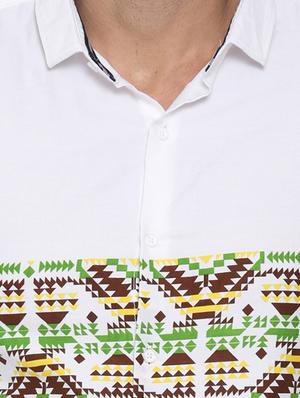 white cotton printed casual shirt - 12594100 - Standard Image - 4