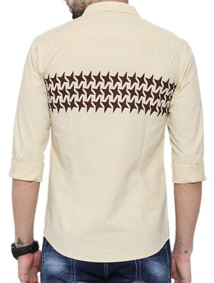 beige cotton casual shirt - 12594101 - Standard Image - 3