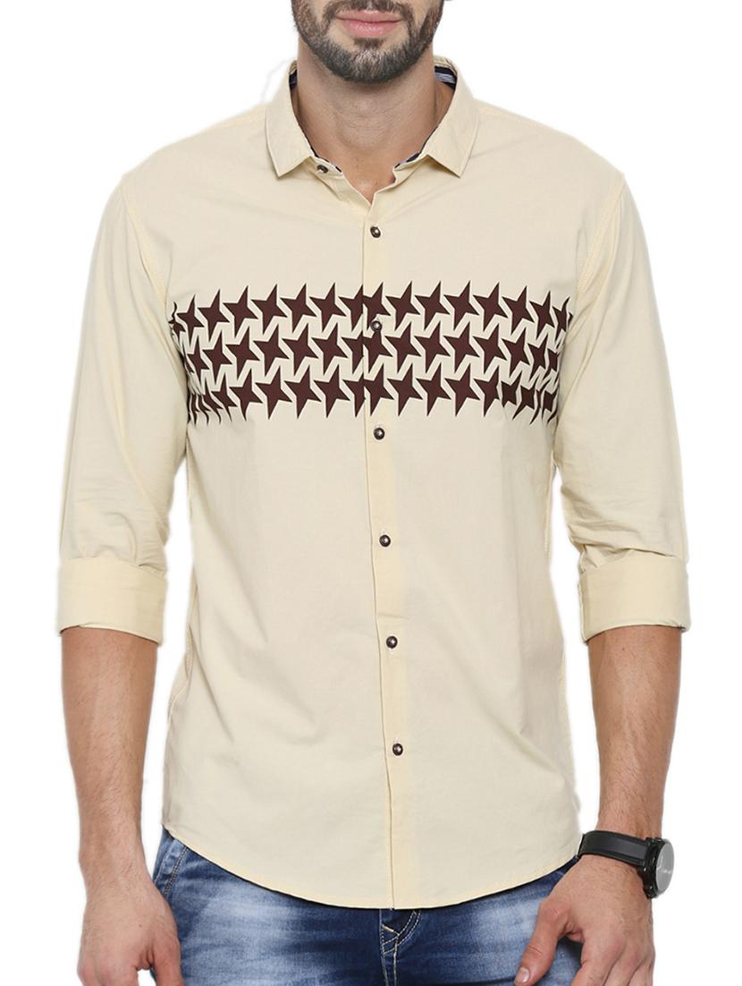 beige cotton casual shirt - 12594101 - Zoom Image - 1