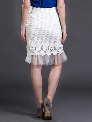 white lace pencil skirt - 12594117 - Standard Image - 3