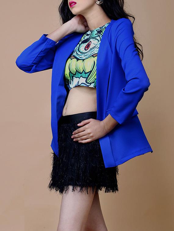 blue crepe summer jacket - 12594134 - Zoom Image - 2