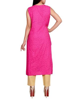 black rayon embroidered long kurta - 12594236 - Standard Image - 3