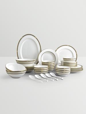 white printed ceramic dinner set (40pcs) - 1259914 - Standard Image - 2