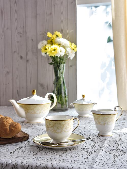 white printed ceramic tea set (29pcs) - 1259924 - Very Small Image - 1