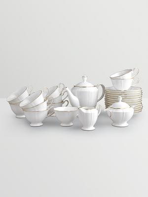 white printed ceramic tea set (29pcs) - 1259928 - Standard Image - 2