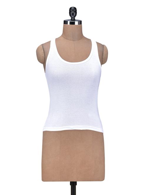 Solid White Cotton Tank Top - 1261586 - Standard Image - 1