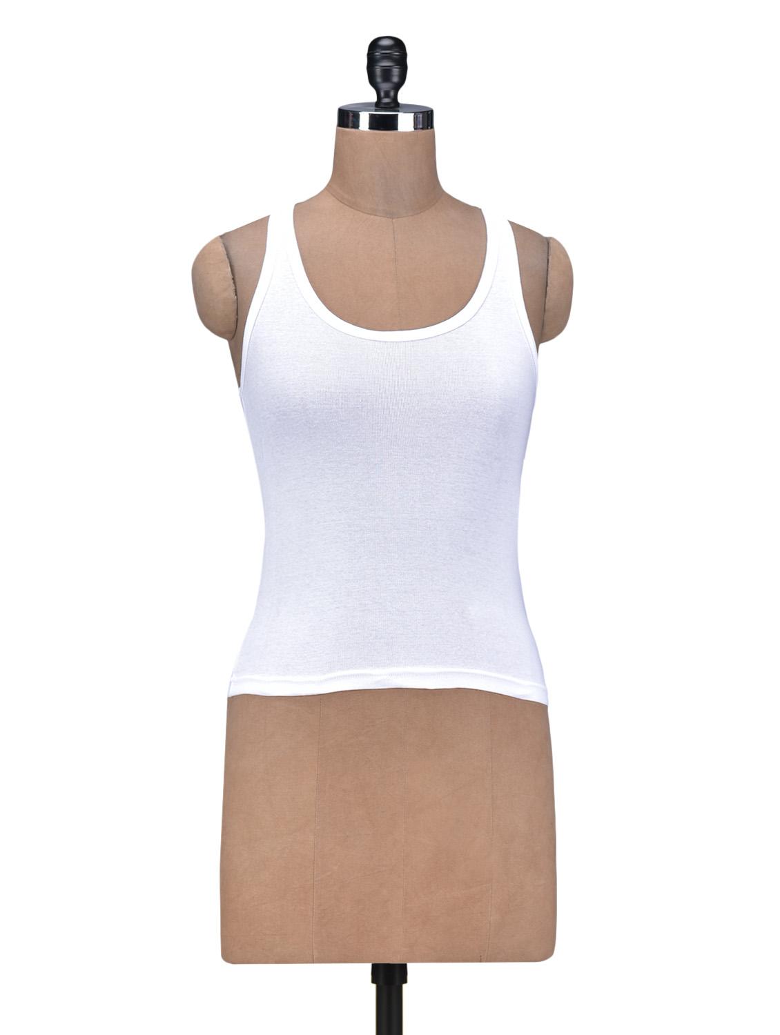 Solid White Cotton Tank Top - 1261586 - Zoom Image - 1